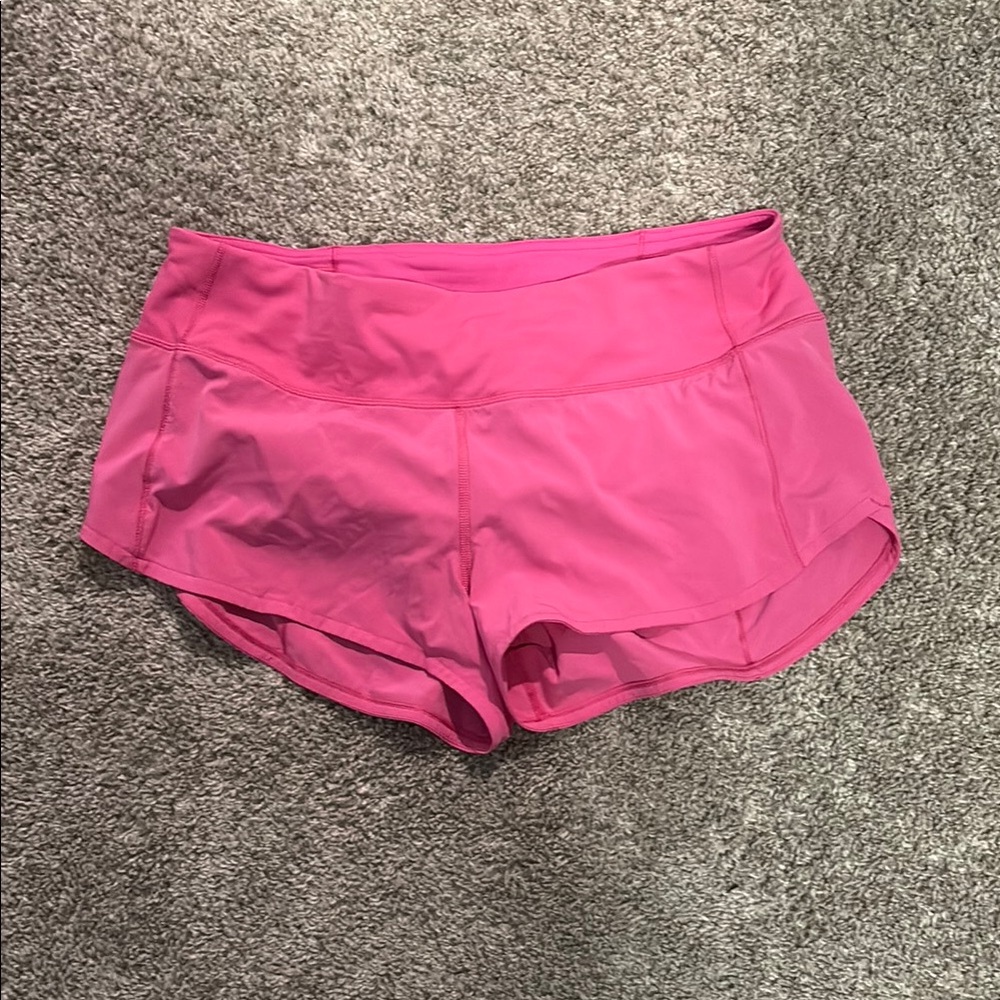 Women's Pink Lululemon speed up shorts size 6